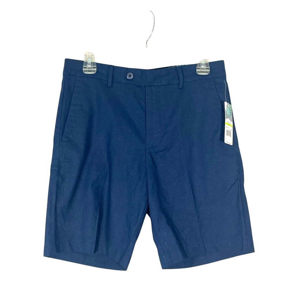 Cubavera NWT Men's‎ Dress Blues Shorts 30 Inseam 9" Retails $80 Linen Blend